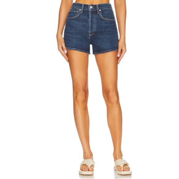 Citizens of Humanity Marlow High Rise Denim Shorts Schnapps Dark Wash Size 25 - Picture 1 of 10